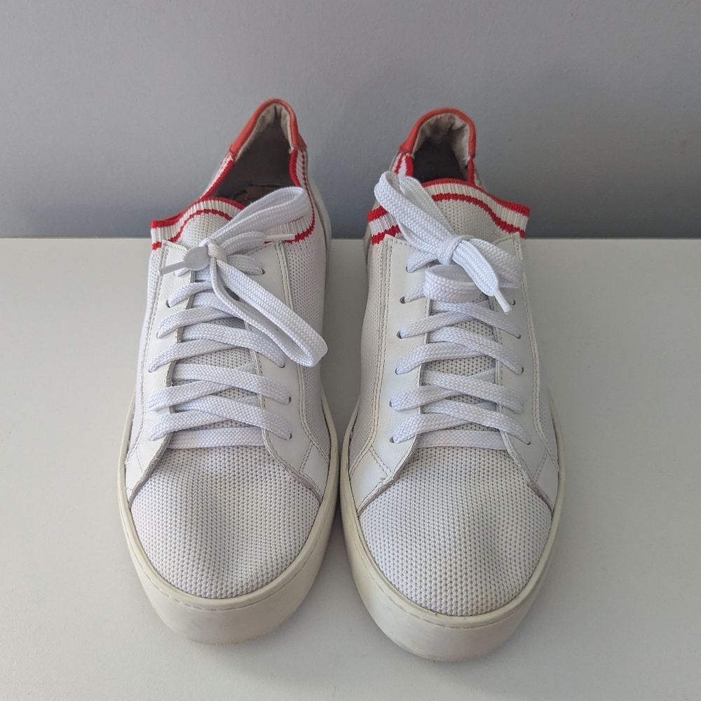 Women's BODEN Low Top White Red Sneakers Size 42 US 10.5